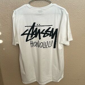 Stussy Honolulu White T-shirt Sz Medium